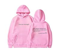 Dear Person Behind Me Hoodie - You Are Enough Mental Health Sweatshirt for Women, Cotton Blend Oversized Graphic Top (11,XXL)