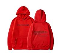 Dear Person Behind Me Hoodie - You Are Enough Mental Health Sweatshirt for Women, Cotton Blend Oversized Graphic Top (16,XXL)