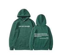 Dear Person Behind Me Hoodie - You Are Enough Mental Health Sweatshirt for Women, Cotton Blend Oversized Graphic Top (3-1,M)