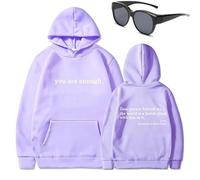 Dear Person Behind Me - Sudadera con capucha con texto en inglés "You Are Enough To the Dearperson Behind Me", Morado (texto blanco), M