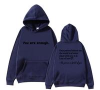 Dear Person Behind Me Sudadera con capucha para hombre y mujer, con texto en inglés «You Are Enough Mental Health Streetwear», azul, XL