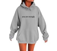 Dear Person Behind Me - Sudadera con capucha para mujer, acogedora, cálida, de gran tamaño, casual, holgada, con capucha, talla grande, de manga larga, para invierno, color liso, Ceniciento claro, 5XL