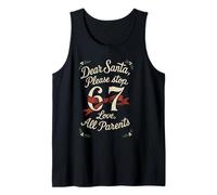 Dear Santa 67 Funny Christmas Six Seven 6-7 Padres Camiseta sin Mangas