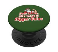 Dear Santa: All I Want Is Bigger Gains, Divertido diseño de acondicionamiento físico PopSockets PopGrip Adhesivo