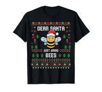 Dear Santa Beekeeper Bee Christmas Honey Suéter Feo de Navidad Camiseta