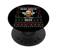 Dear Santa Beekeeper Bee Christmas Honey Suéter Feo de Navidad PopSockets PopGrip Adhesivo