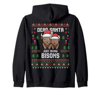 Dear Santa Bring Bisons Ugly Christmas Sweater Christmas Buffalo Sudadera con Capucha