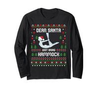 Dear Santa Christmas Aerial Yoga Ugly Christmas Sweater Aerialist Manga Larga