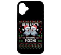 Dear Santa Christmas Pigeon Lover Suéter Feo de Navidad Carcasa para iPhone 16 Plus
