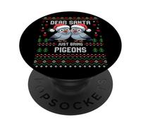 Dear Santa Christmas Pigeon Lover Suéter Feo de Navidad PopSockets PopGrip Adhesivo