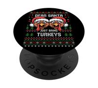 Dear Santa Christmas Turquía Suéter Feo de Navidad Gaviotas PopSockets PopGrip Adhesivo
