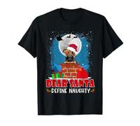 Dear Santa Define Naughty Boxer Dog Funny Christmas Camiseta