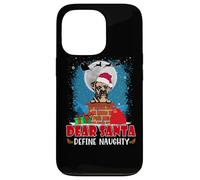 Dear Santa Define Naughty Boxer Dog Funny Christmas Carcasa para iPhone 13 Pro