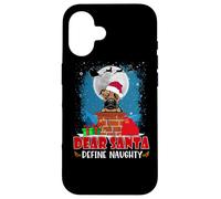 Dear Santa Define Naughty Boxer Dog Funny Christmas Carcasa para iPhone 16