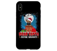 Dear Santa Define Naughty Boxer Dog Funny Christmas Carcasa para iPhone XS MAX