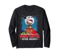 Dear Santa Define Naughty Boxer Dog Funny Christmas Manga Larga