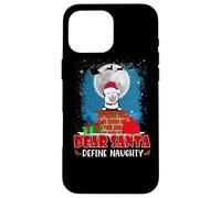 Dear Santa Define Naughty Finnish Lapphund Dog Christmas Carcasa para iPhone 16 Pro MAX