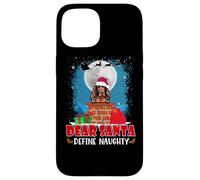 Dear Santa Define Naughty Irish Setter Dog Funny Christmas Carcasa para iPhone 15