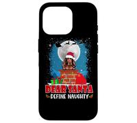 Dear Santa Define Naughty Irish Setter Dog Funny Christmas Carcasa para iPhone 16 Pro