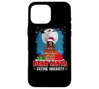 Dear Santa Define Naughty Irish Setter Dog Funny Christmas Carcasa para iPhone 16 Pro MAX