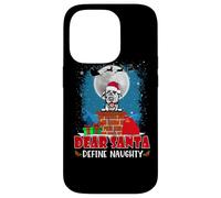 Dear Santa Define Naughty Irish Wolfhound Dog Christmas Carcasa para iPhone 14 Pro