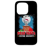 Dear Santa Define Naughty Irish Wolfhound Dog Christmas Carcasa para iPhone 15 Pro