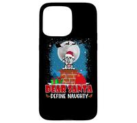 Dear Santa Define Naughty Irish Wolfhound Dog Christmas Carcasa para iPhone 15 Pro MAX