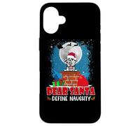 Dear Santa Define Naughty Irish Wolfhound Dog Christmas Carcasa para iPhone 16 Plus
