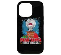 Dear Santa Define Naughty Lhasa Apso Dog Funny Christmas Carcasa para iPhone 13 Pro