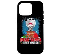 Dear Santa Define Naughty Lhasa Apso Dog Funny Christmas Carcasa para iPhone 16 Pro