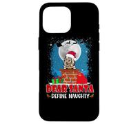Dear Santa Define Naughty Old English Sheepdog Dog Christmas Carcasa para iPhone 16 Pro MAX