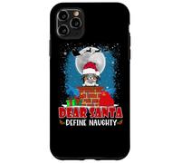 Dear Santa Define Naughty Papillon Dog Funny Christmas Carcasa para iPhone 11 Pro MAX
