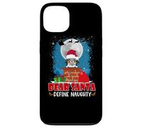 Dear Santa Define Naughty Papillon Dog Funny Christmas Carcasa para iPhone 13