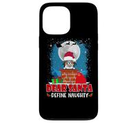 Dear Santa Define Naughty Papillon Dog Funny Christmas Carcasa para iPhone 13 Pro MAX