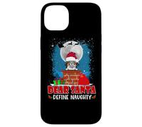 Dear Santa Define Naughty Papillon Dog Funny Christmas Carcasa para iPhone 14 Plus