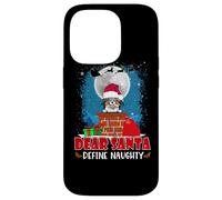 Dear Santa Define Naughty Papillon Dog Funny Christmas Carcasa para iPhone 14 Pro