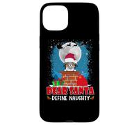 Dear Santa Define Naughty Papillon Dog Funny Christmas Carcasa para iPhone 15 Plus