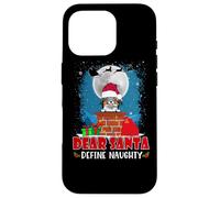 Dear Santa Define Naughty Papillon Dog Funny Christmas Carcasa para iPhone 16 Pro