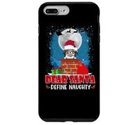 Dear Santa Define Naughty Papillon Dog Funny Christmas Carcasa para iPhone 7 Plus/8 Plus