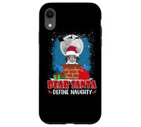 Dear Santa Define Naughty Papillon Dog Funny Christmas Carcasa para iPhone XR