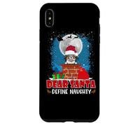 Dear Santa Define Naughty Papillon Dog Funny Christmas Carcasa para iPhone XS MAX