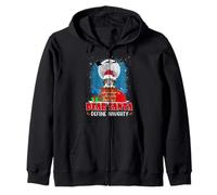 Dear Santa Define Naughty Papillon Dog Funny Christmas Sudadera con Capucha