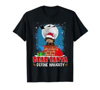 Dear Santa Define Naughty Poodle Dog Funny Christmas Xmas Camiseta