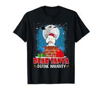 Dear Santa Define Naughty Poodle Dog Funny Christmas Xmas Camiseta