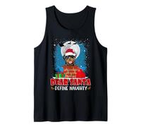 Dear Santa Define Naughty Rottweiler Dog Funny Christmas Camiseta sin Mangas