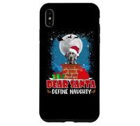 Dear Santa Define Naughty Weimaraner Dog Funny Christmas Carcasa para iPhone XS MAX