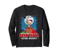 Dear Santa Define Naughty Welsh Terrier Dog Funny Christmas Manga Larga