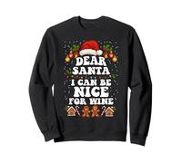 Dear Santa I Can Be Nice For Wine Navidad Navidad Vacaciones Sudadera