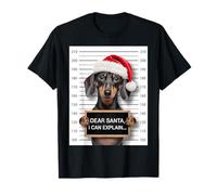 Dear Santa I Can Explain Dachshund Funny Christmas Camiseta