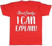 Dear Santa I Can Explain Funny Christmas Mens Womens Ladies T-Tshirts Camisetas y Tops tee (Medium)